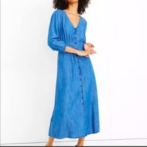 Madewell denim pieced waist midi dress